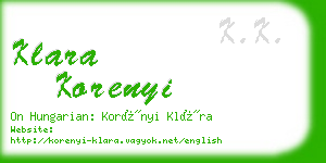 klara korenyi business card